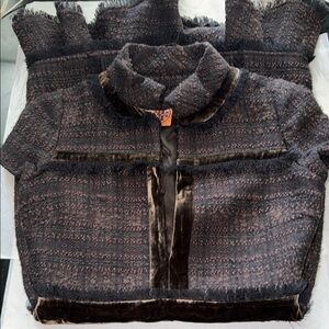 Tory Burch Black and Brown Midi Dress